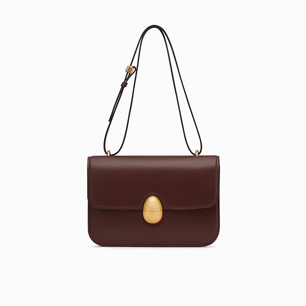 Neous Phoenix Brown Leather Shoulder Bag with Gold Accent